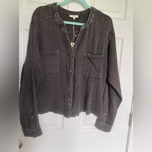 Easel oversized waffle cotton shirt. Size L